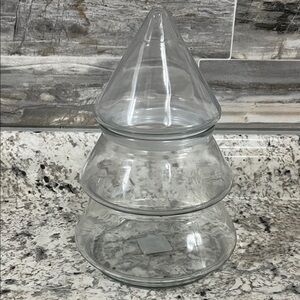 Anchor Hocking Christmas tree shaped glass jar